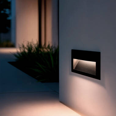 5W Goethe Horizon Black Aluminium Outdoor LED Wall Light in Black