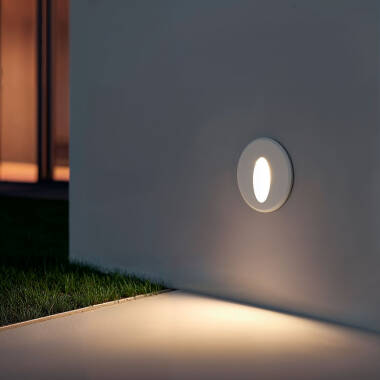 3W Wabi Round Oval Aluminium Outdoor Step Light in White