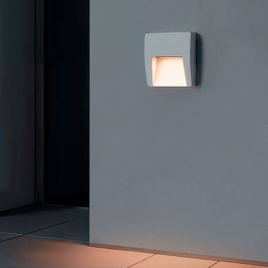 Wandlamp Outdoor Led 3W Opbouw Vierkant Wit Dag