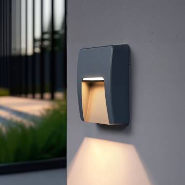 LED-Wandleuchte Außen 3W Oberfläche Eckig Anthrazit Dag