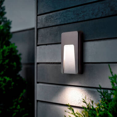 Joy Rectangular Outdoor 3W LED Wall Light in Anthracite