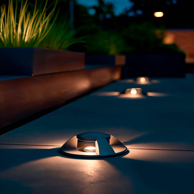 Image of 1W Letso 3L Outdoor Recessed Ground Spotlight in Grey