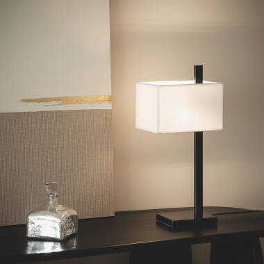 Stolní Lampa z Kovu a Textilu s USB Portem a Tlačítkovým Spínačem Malena
