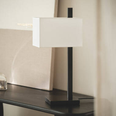 Bild von Tischlampe Metall und Stoff mit USB Eingang und Touch Schalter Malena