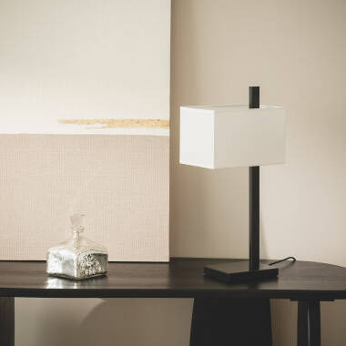 Bild von Tischlampe Metall und Stoff mit USB Eingang und Touch Schalter Malena