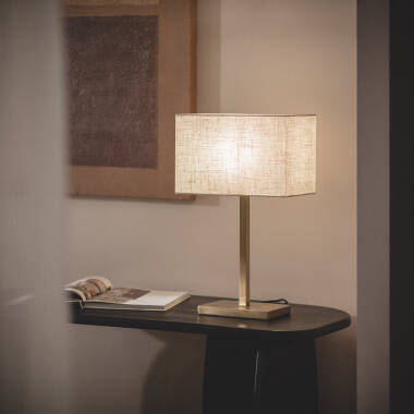 Katie Metal & Fabric Table Lamp with USB Port & Touch Switch