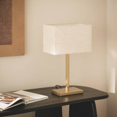 Bild von Tischlampe aus Metall und Stoff mit USB-Anschluss und Berührungsschalter Katie
