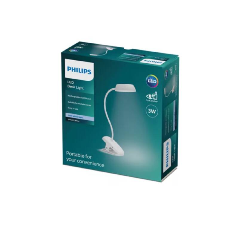 Image de Lampe de Bureau LED Flexo Philips Donutclip