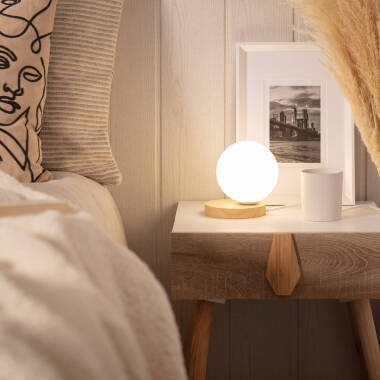 Kamulo Glass & Wood Table Lamp