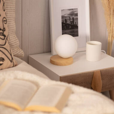 Image of Kamulo Glass & Wood Table Lamp 