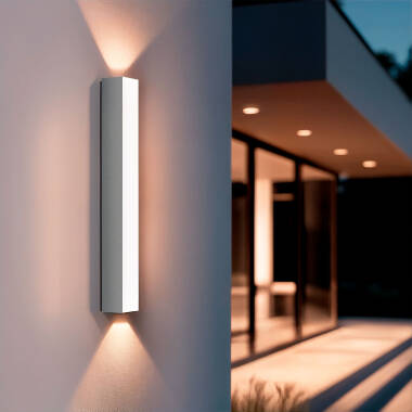 Immagine di Applique da Parete per Esterno LED Alluminio Doppia Luce Hisar