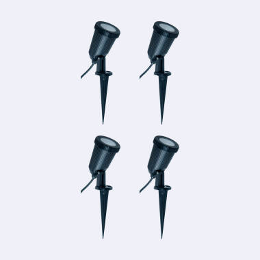 Pack of 4 EasyFit 12V 2W Minden Outdoor Spotlights with Spike