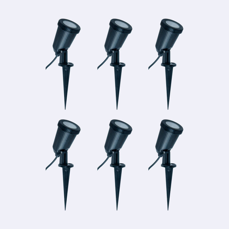 Image of Pack of 6 EasyFit 12V 2W Minden Outdoor LED Spotlights with Spike 
