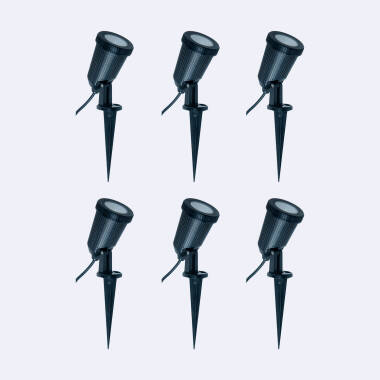 Pack of 6 EasyFit 12V 2W Minden Outdoor LED Spotlights with Spike