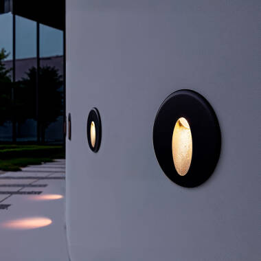 Wandlamp LED 3W Wabi zwart Rond Ovaal van Aluminium