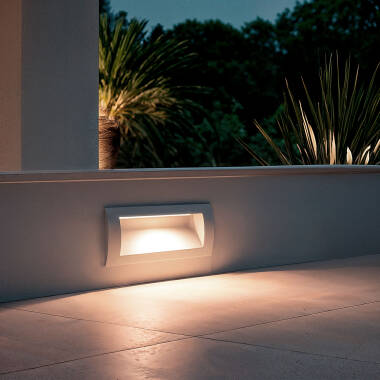 Segnapasso per Esterno LED 4W Incasso Parete Rettangolare Bianco Elin