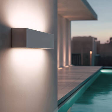 Image of 10W Lena Outdoor Rectangular White LED Wall Light with Double Sided Illumination