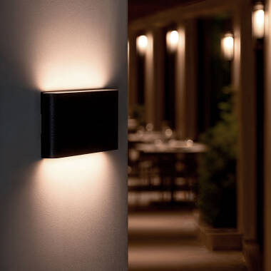 Afbeelding van Wandlamp Outdoor LED 12W Aluminium Dubbelzijdige Verlichting Vesta Zwart 