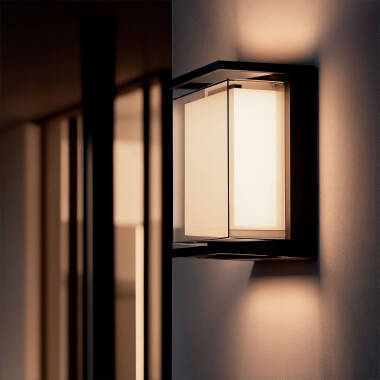 Rale 18W Square Outdoor LED Wall Lamp in Black