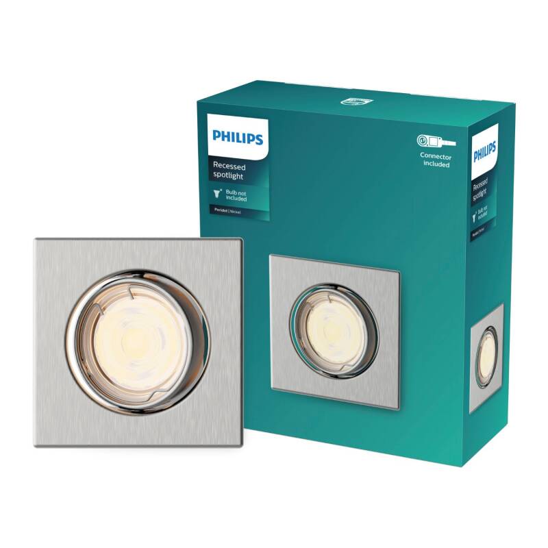 Image of PHILIPS Peridot Square Downlight Bezel for GU10 Bulb Ø75 mm
