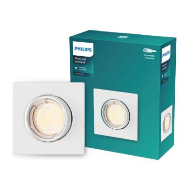 Downlightring Quadratisch PHILIPS Peridot für LED Glühbirne GU10 Ø 75 mm