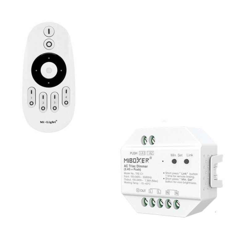Image of MiBoxer TRIAC LED Dimmer + 4 Zone RF Remote 