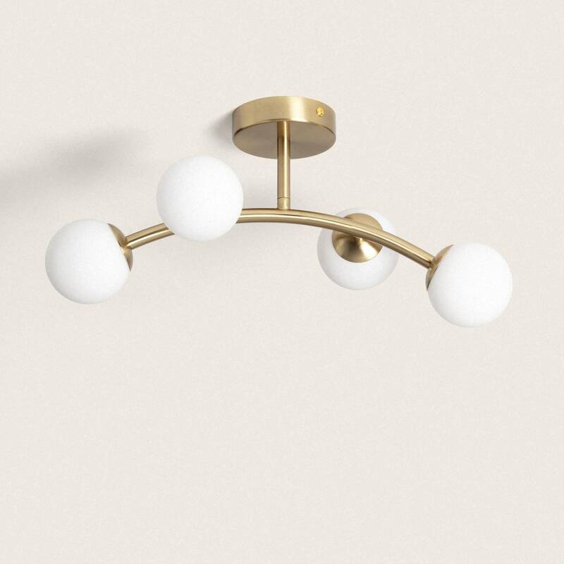Bild von Deckenleuchte Metall und Glas Moonlight Brass Ovo 4 Strahler