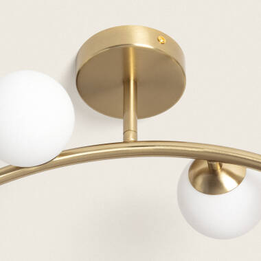 Bild von Deckenleuchte Metall und Glas Moonlight Brass Ovo 4 Strahler