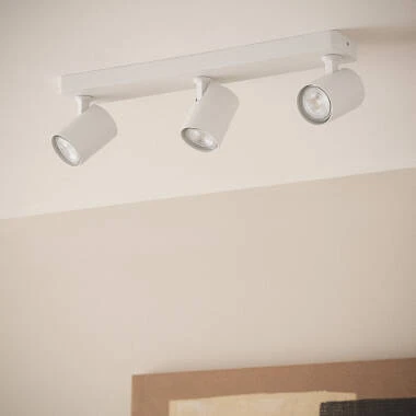 Plafonnier Orientable Aluminium 3 Spots Blanc Cora