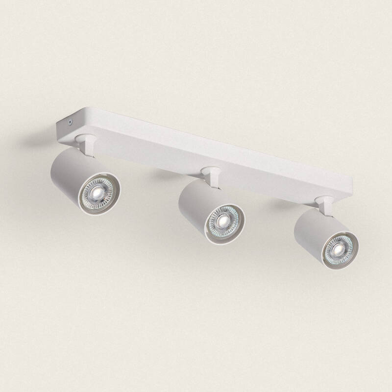 Image de Plafonnier Orientable Aluminium 3 Spots Blanc Cora