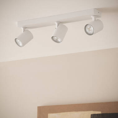 Image de Plafonnier Orientable Aluminium 3 Spots Blanc Cora
