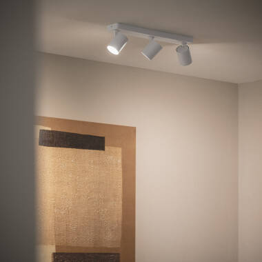 Image de Plafonnier Orientable Aluminium 3 Spots Blanc Cora