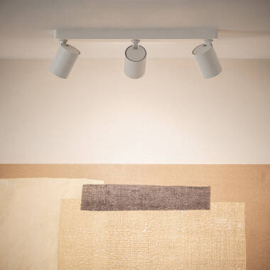 Image de Plafonnier Orientable Aluminium 3 Spots Blanc Cora