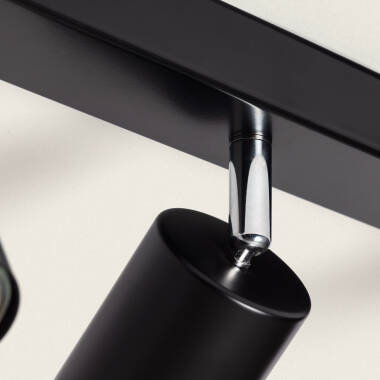 Immagine di Lampada da Soffitto Orientabile Metallo 4 Faretti Albus Black Large 
