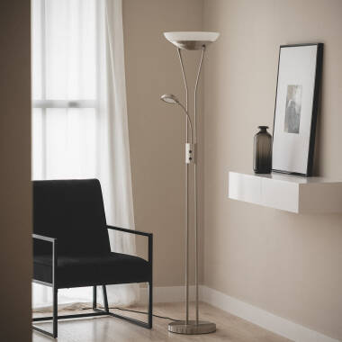 Obrázek Stojací Lampa z Kovu a Skla s Lampičkou na Čtení Ethan