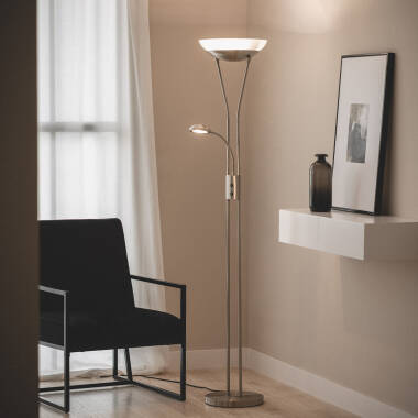 Obrázek Stojací Lampa z Kovu a Skla s Lampičkou na Čtení Ethan