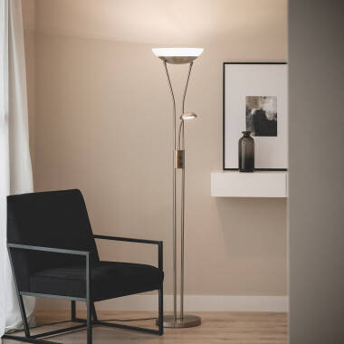 Obrázek Stojací Lampa z Kovu a Skla s Lampičkou na Čtení Ethan