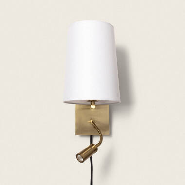 Afbeelding van Wandlamp met Leeslicht 2.5W Metaal Vierkant Linna Conne