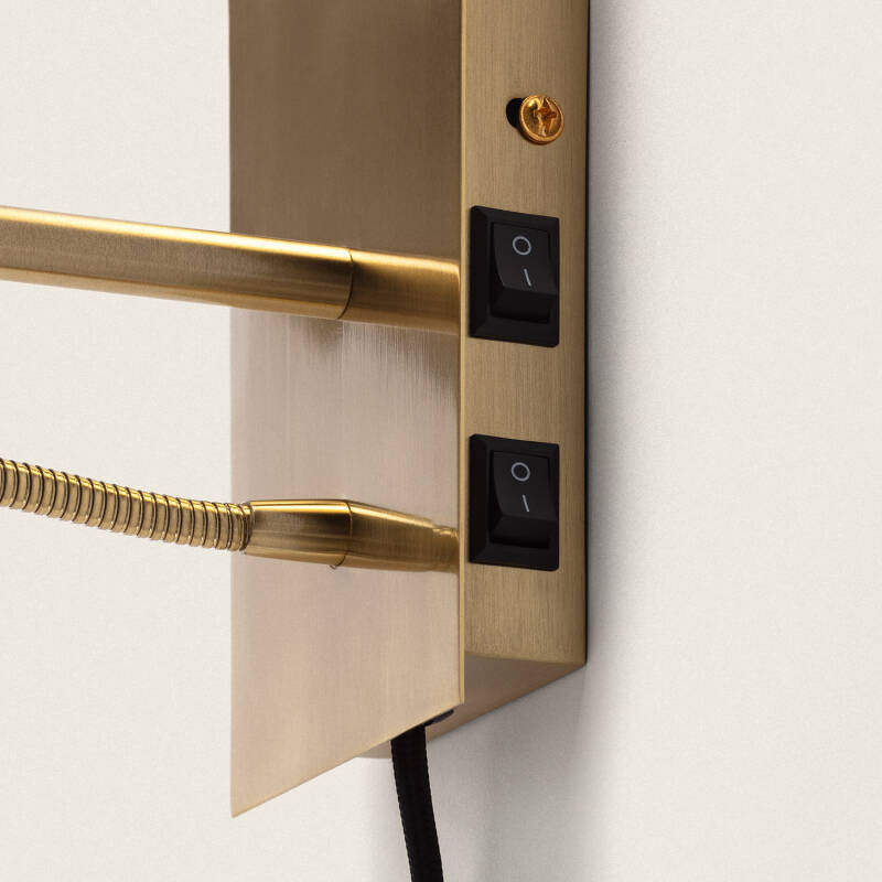 Afbeelding van Wandlamp met Leeslicht 2.5W Metaal Vierkant Linna Conne