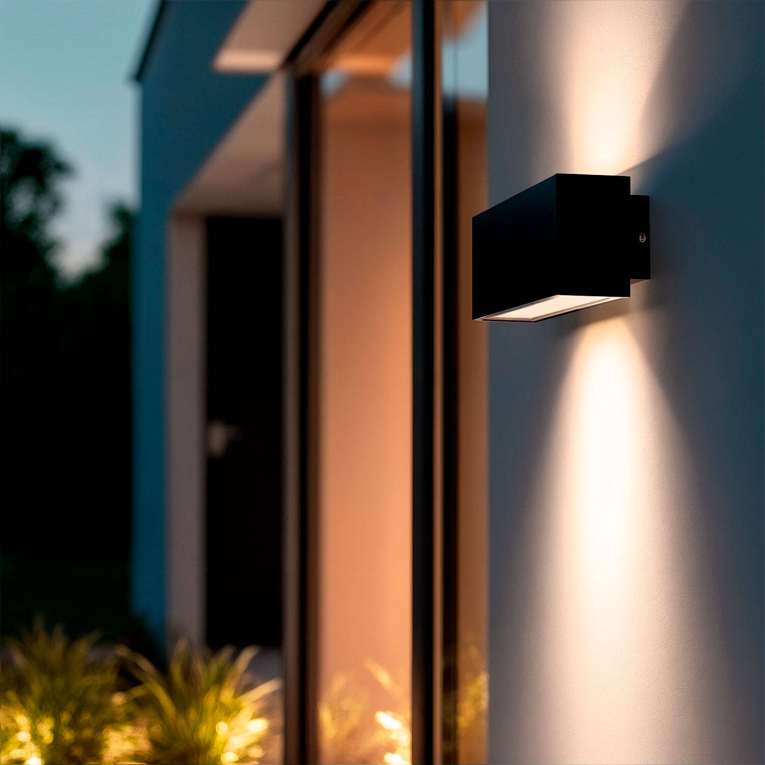 Kinkiet Ścienny Zewnętrzny LED 11W z Aluminium Podwójne Oświetlennie Czarny Carinae