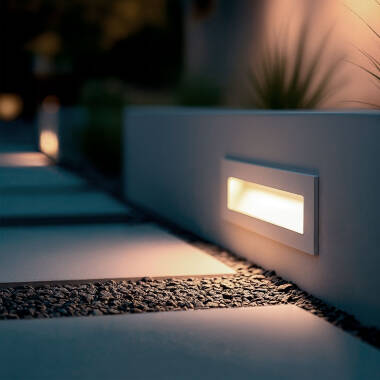 Segnapasso per Esterni LED 6W Incasso Parete Rettangolare Bianco Groult