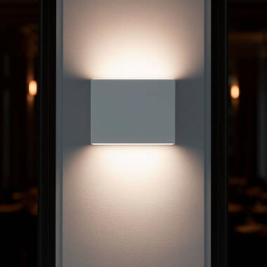LED-Wandleuchte 6W Aussen Doppelseitige Beleuchtung Quadratisch Weiss Kaysa