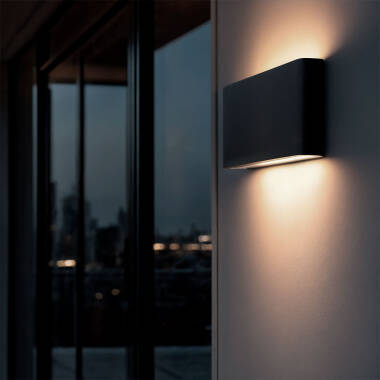 Wandlamp Outdoor LED 12W Dubbelzijdig Verlichting  Black Rechthoekig Einar