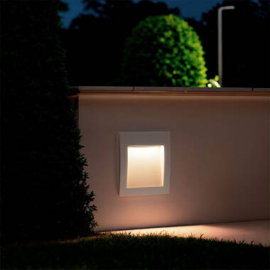 Immagine di Segnapasso per Esterno LED 4W Incasso Parete Quadrato Bianco Natt 