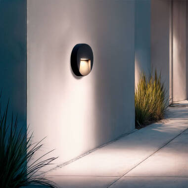 Nilsa Round Outdoor 3W LED Wall Light in Anthracite