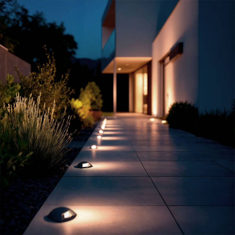 Immagine di Segnapasso LED per Esterno 1W Incasso a Terra Letso 1L Grigio