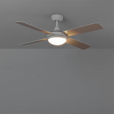 Bild von Deckenventilator Lautlos Navy Weiss Holz 132cm DC-Motor