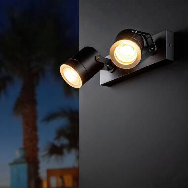 Applique Murale Extérieure Orientable Aluminium 2 Spots Midway