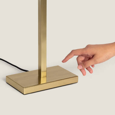 Immagine di Lampada da Tavolo Metallo e Stoffa con Porta USB e Interruttore Touch Katie