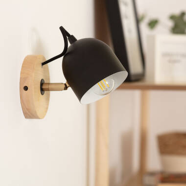 Immagine di Lampada da Parete Legno e Metallo Acalco
